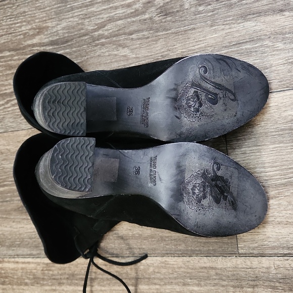 Free People Mila Women's Ankle Boots Heels Black Suede Fold Over EU 36 US 6 - Picture 11 of 12